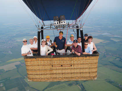 The Out Of This World Balloon flying over the Kent Countryside